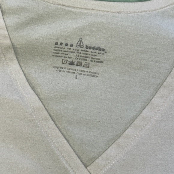 Neon Buddha Cotton/Spandex Wrap Shirt, Large, Coco Button Gathered, EUC… - Picture 2 of 10